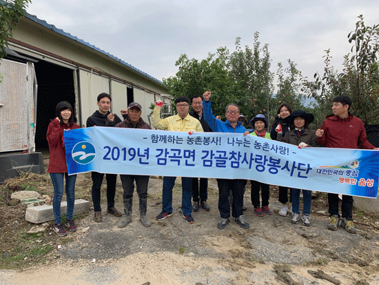 감곡면사무소 직원들이 농촌 일손돕기 봉사활동을 실시했다.