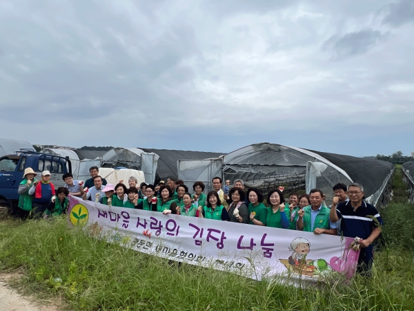 맹동면새마을지도자협의회.부녀회는 29일 사랑의 김장배추 심기 행사를 진행했다.